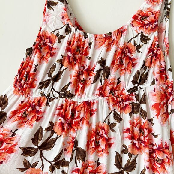 Old Navy Waist-Defined Sleeveless Printed Crepe Midi Dress Size XXL Tall Floral - Picture 9 of 11